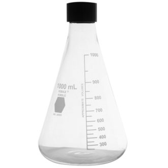 Matraz erlenmeyer de vidrio c/tapon1000ml